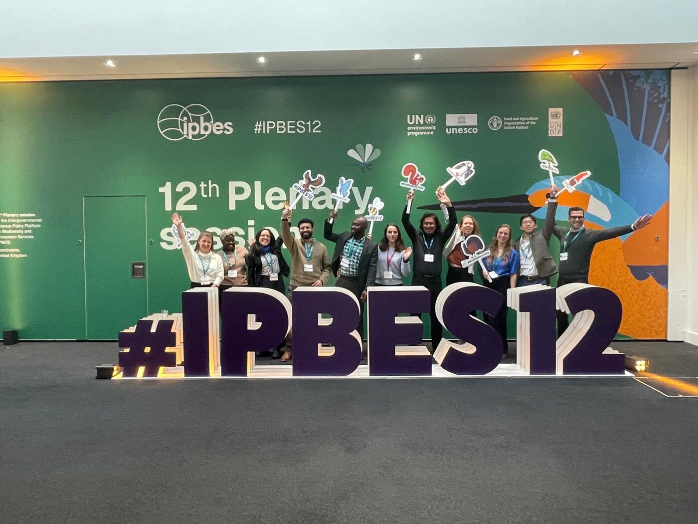 Ehsan with international spatial-planning fellows at an IPBES session.